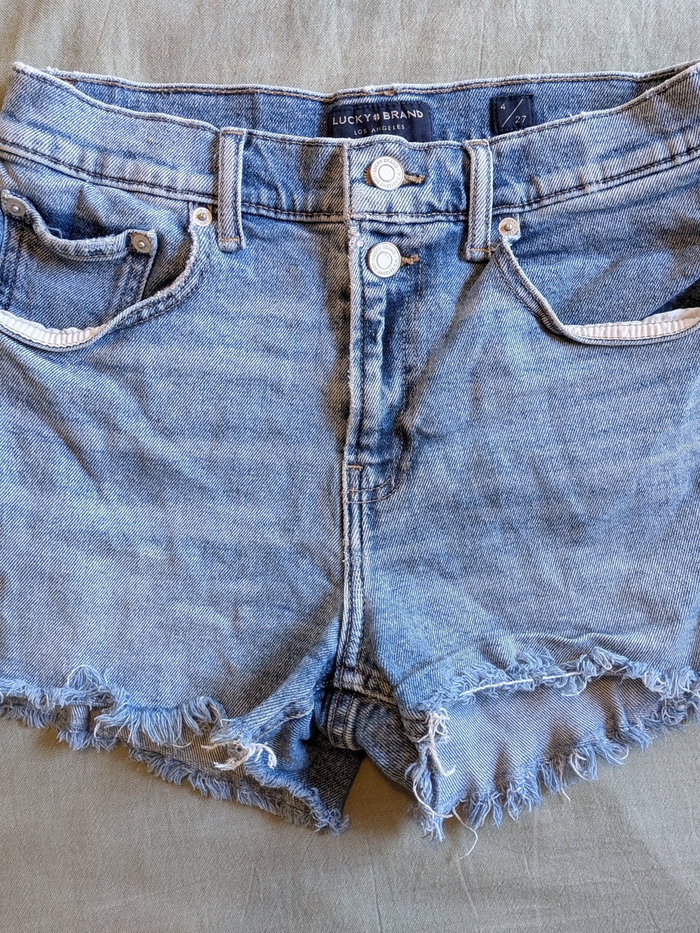 Lucky Brand Light Blue Frayed Denim Cutoff Shorts
